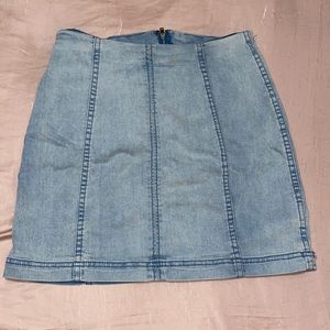 light wash free people skirt